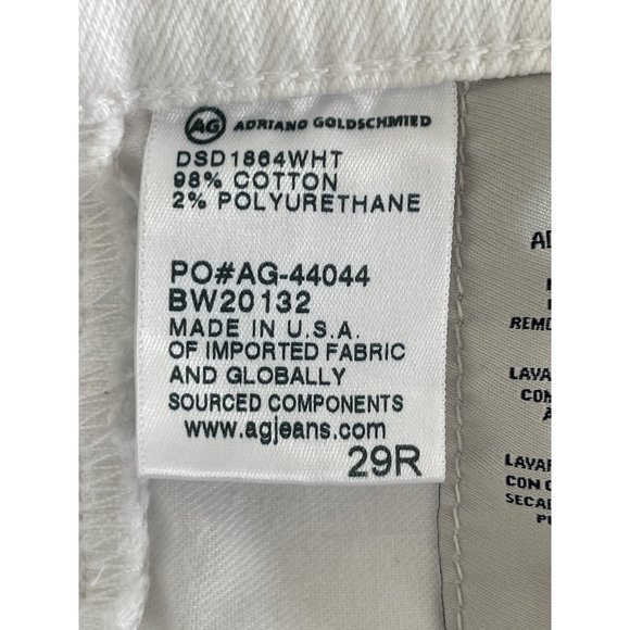 AG Adriano Goldschmied The Prima Ankle Pintucked White Jeans‎ Womens 29R $215 - Picture 11 of 14